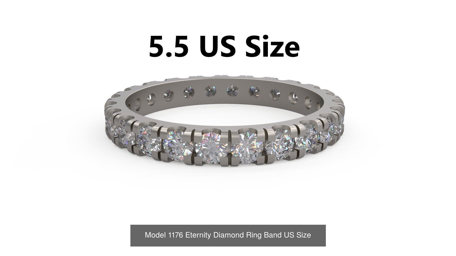 Eternity Diamond Ring Band US Size 3D Model Collection_3