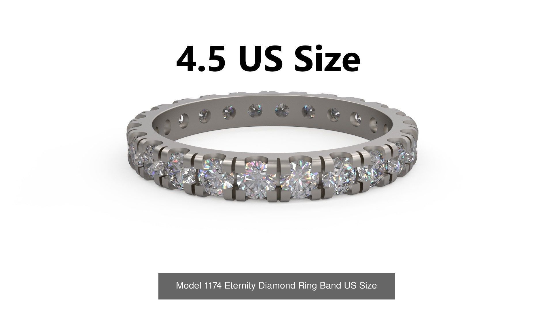 Eternity Diamond Ring Band US Size 3D Model Collection_1
