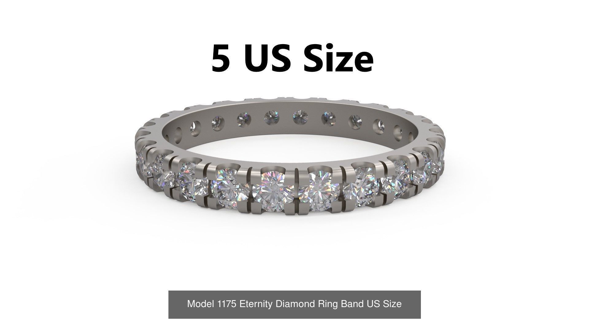 Eternity Diamond Ring Band US Size 3D Model Collection_2