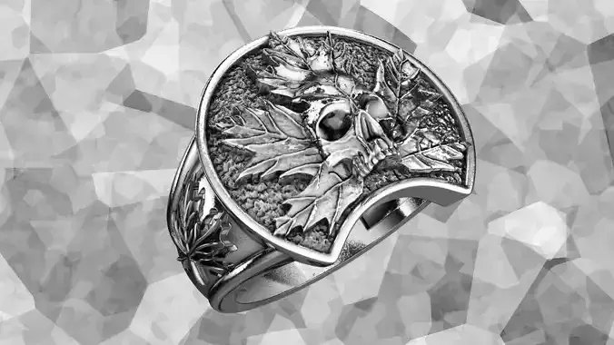 Maple-skull ring