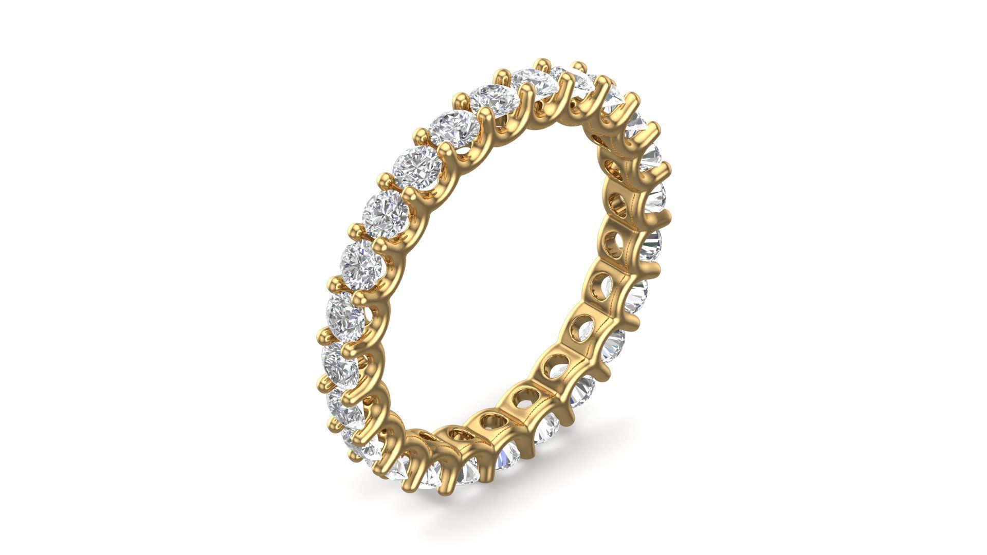 U Shaped Eternity Ring 2 point 9 mm stone size swiss 18 and EU58 3D print model_8