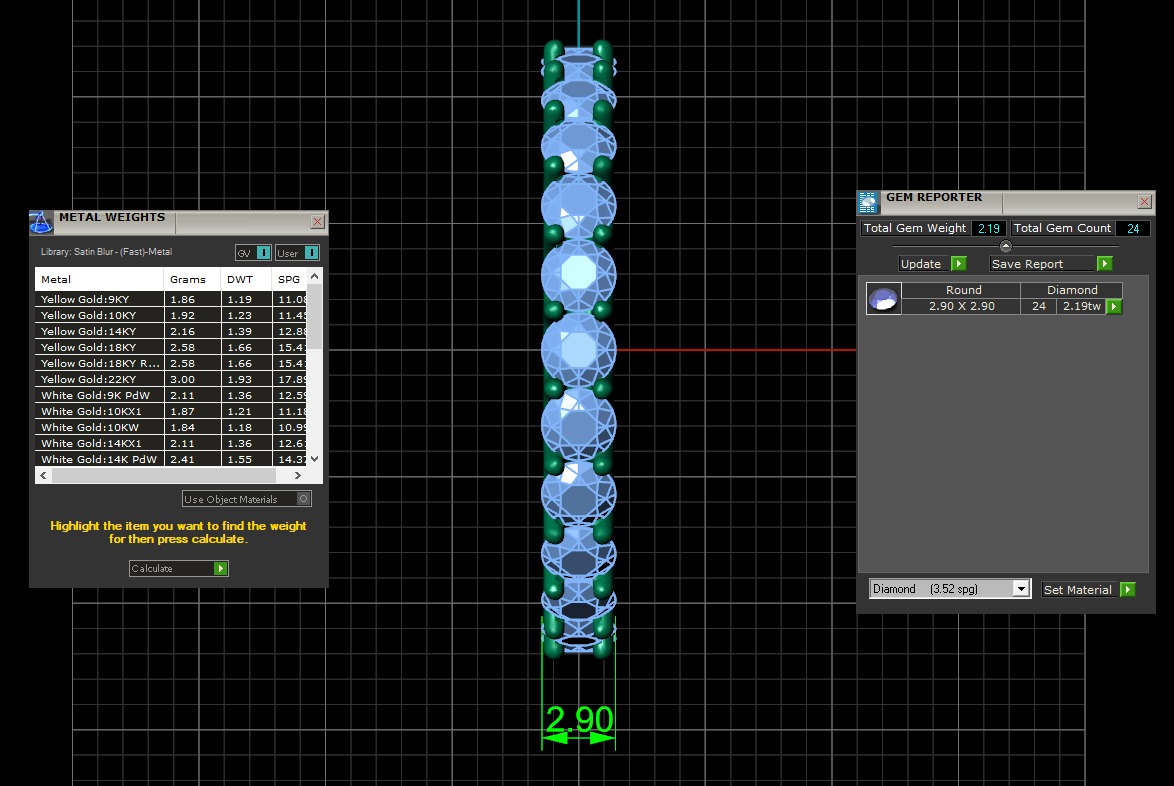 U Shaped Eternity Ring 2 point 9 mm stone size swiss 18 and EU58 3D print model_4