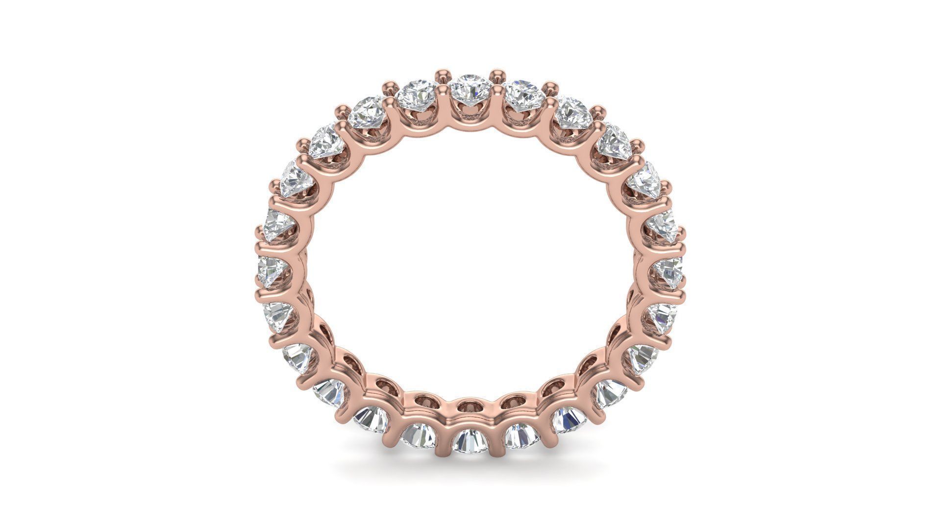 U Shaped Eternity Ring 2 point 9 mm stone size swiss 20 and EU60 3D print model_2