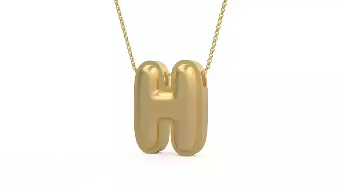 Model 1191 H Initial Letters Charm Balloon 20mm 3D print model