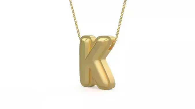 Model 1194 K Initial Letters Charm Balloon 20mm 3D print model