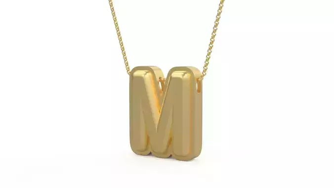 Model 1196 M Initial Letters Charm Balloon 20mm 3D print model