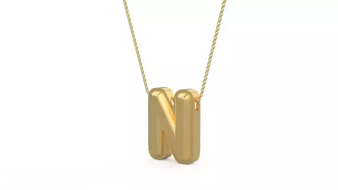 Model 1197 N Initial Letters Charm Balloon 20mm 3D print model