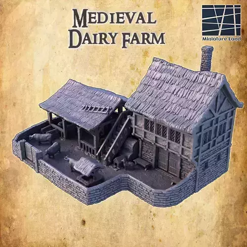 Medieval Dairy Farm Tabletop Terrain 28 MM