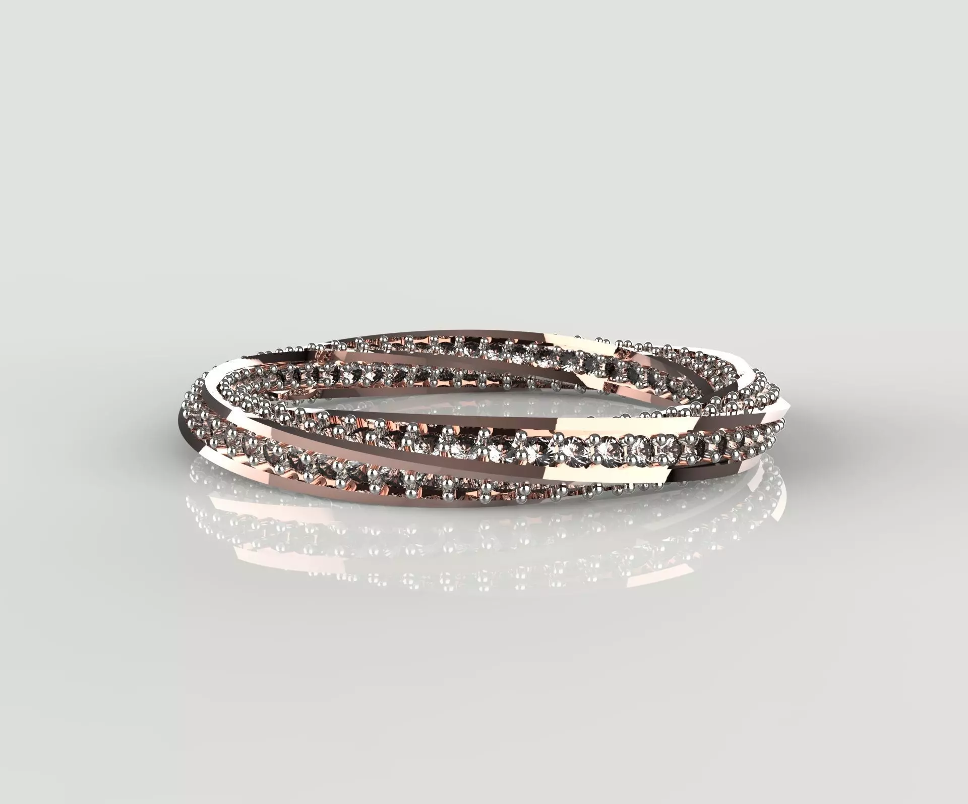 Spiral Pave Diamond Band 3D print model