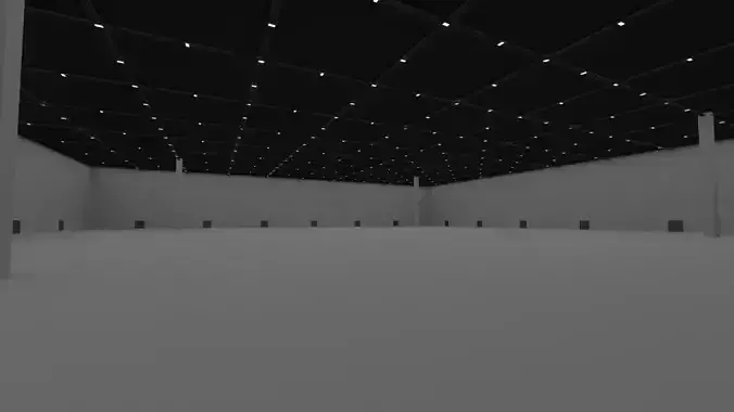 100 m x 100 m Blank Exhibition Hall