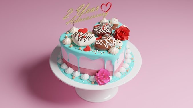 Love cake 3D model 3D model