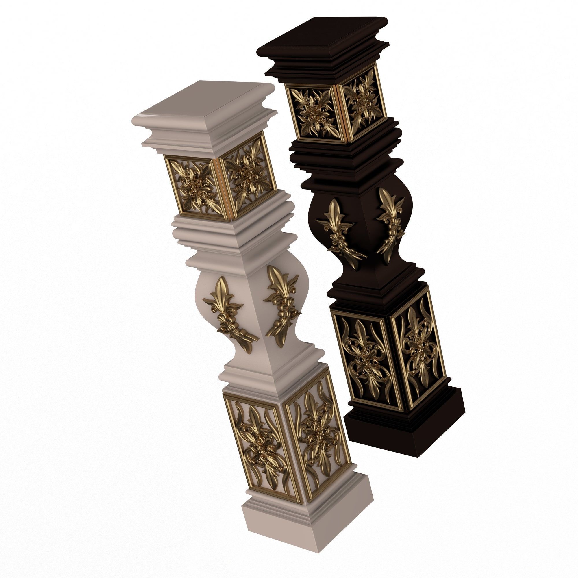Stair Baluster 09 Low-poly 3D model_6