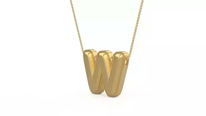 Model 1206 W Initial Letters Charm Balloon 20mm