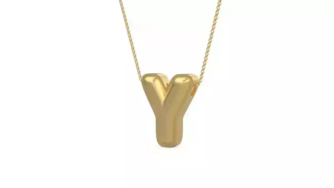Model 1208 Y Initial Letters Charm Balloon 20mm 3D print model