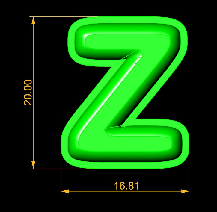 Model 1208 Y Initial Letters Charm Balloon 20mm 3D print model_10