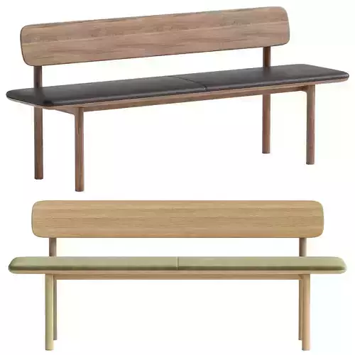 Neva bench with backrest