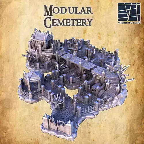Medieval Cemetery Tabletop Terrain 28 MM