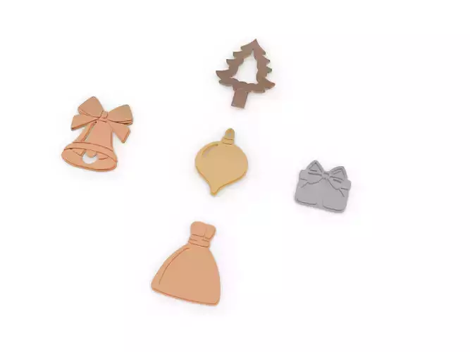 Christmas ornament Charms and Cutouts 3D print model