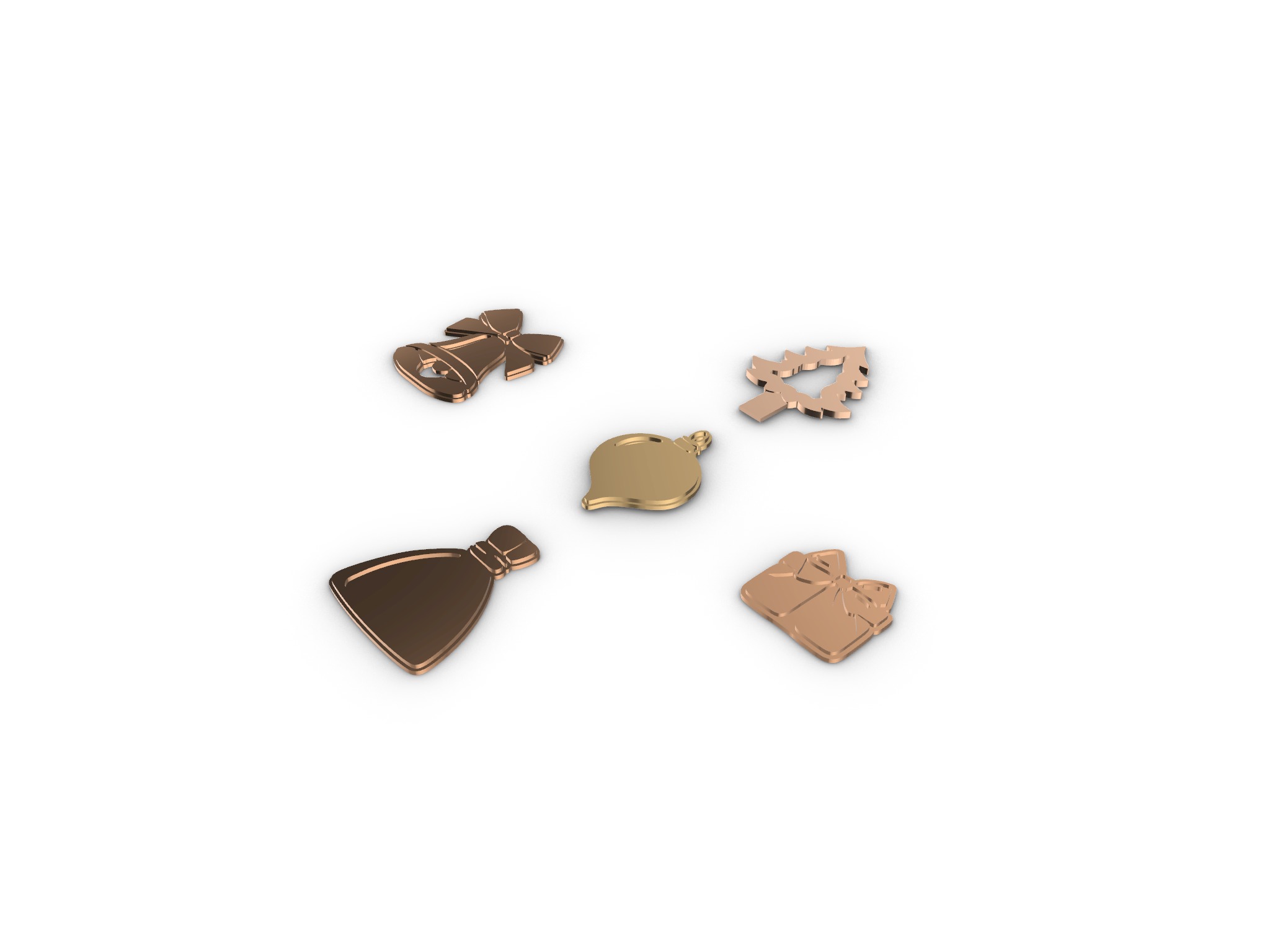 Christmas ornament Charms and Cutouts 3D print model_6