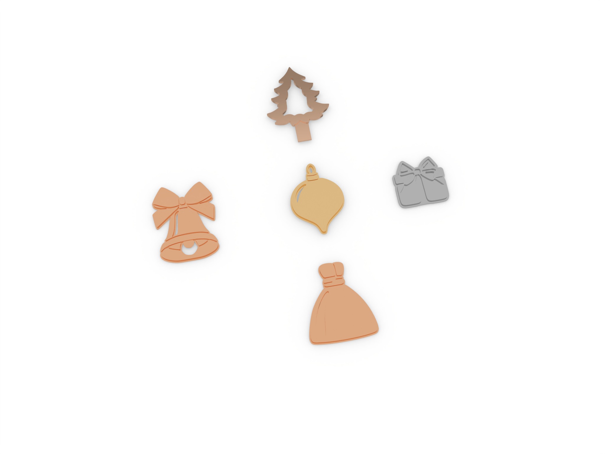 Christmas ornament Charms and Cutouts 3D print model_1