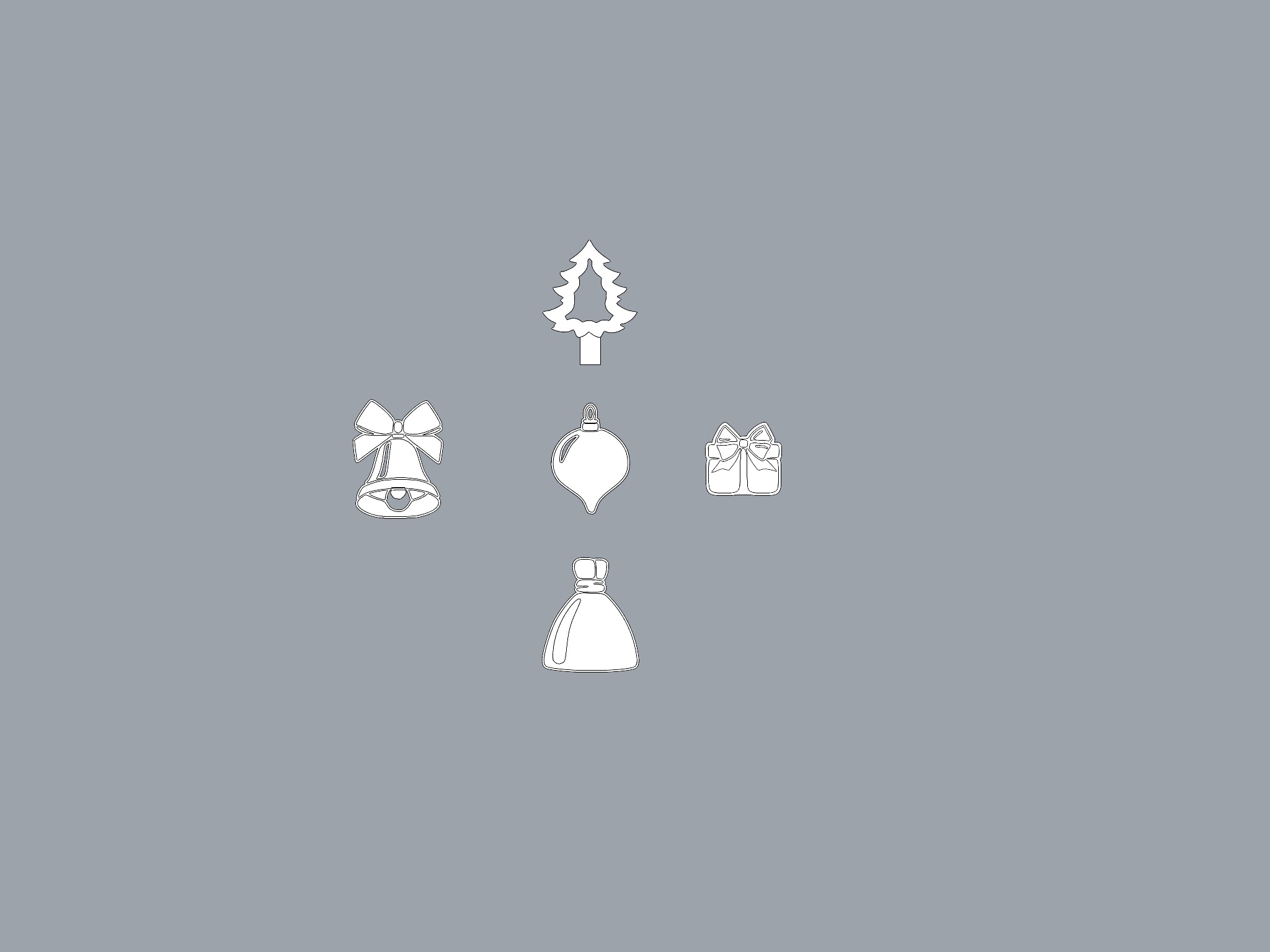 Christmas ornament Charms and Cutouts 3D print model_4