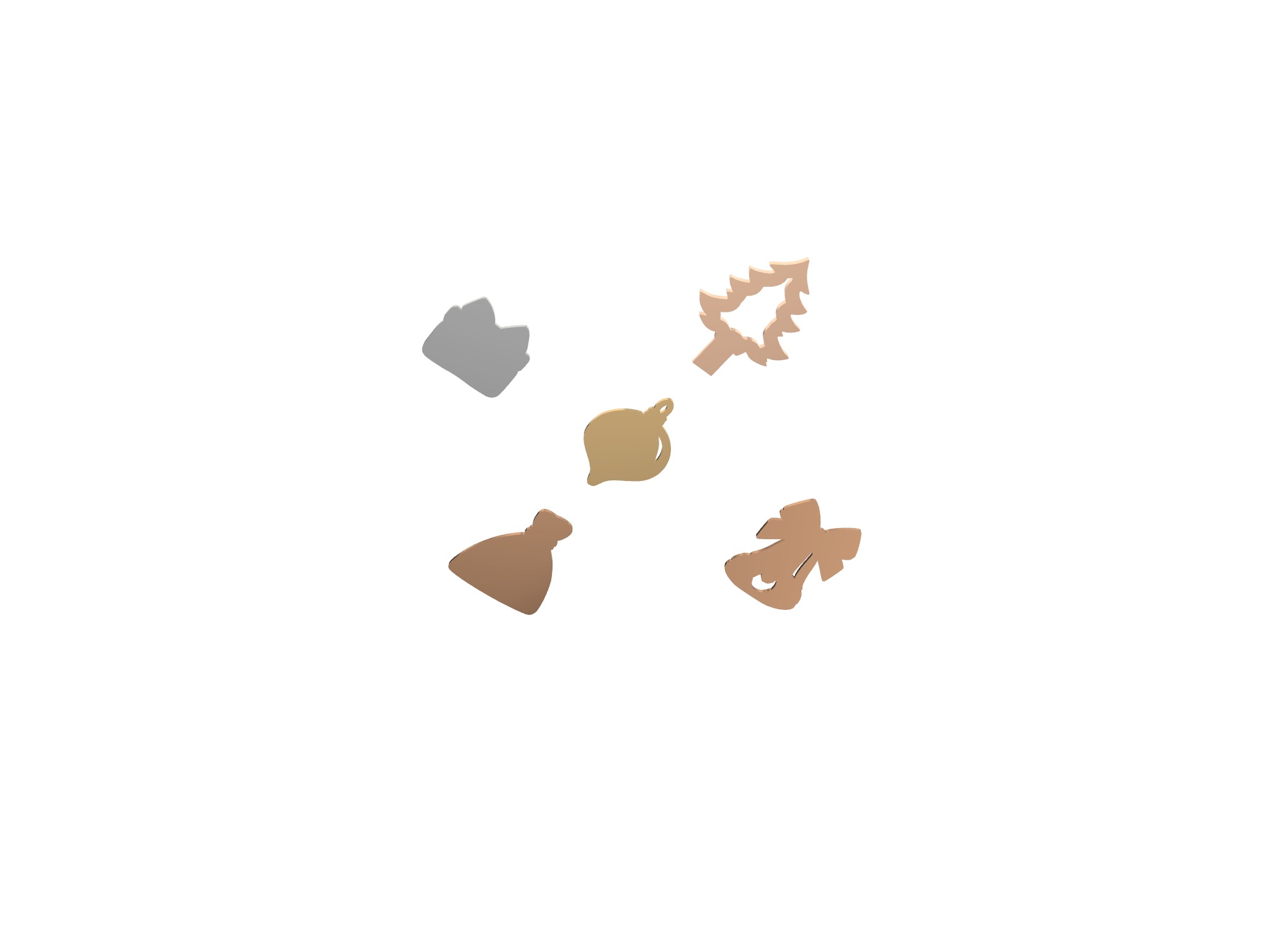 Christmas ornament Charms and Cutouts 3D print model_2