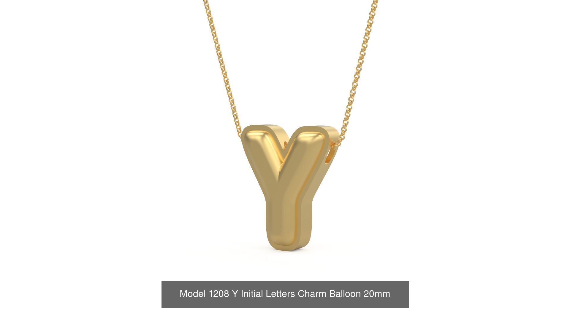 Initial Letters Charm Alphabet Balloon 20mm 3D Model Collection_28