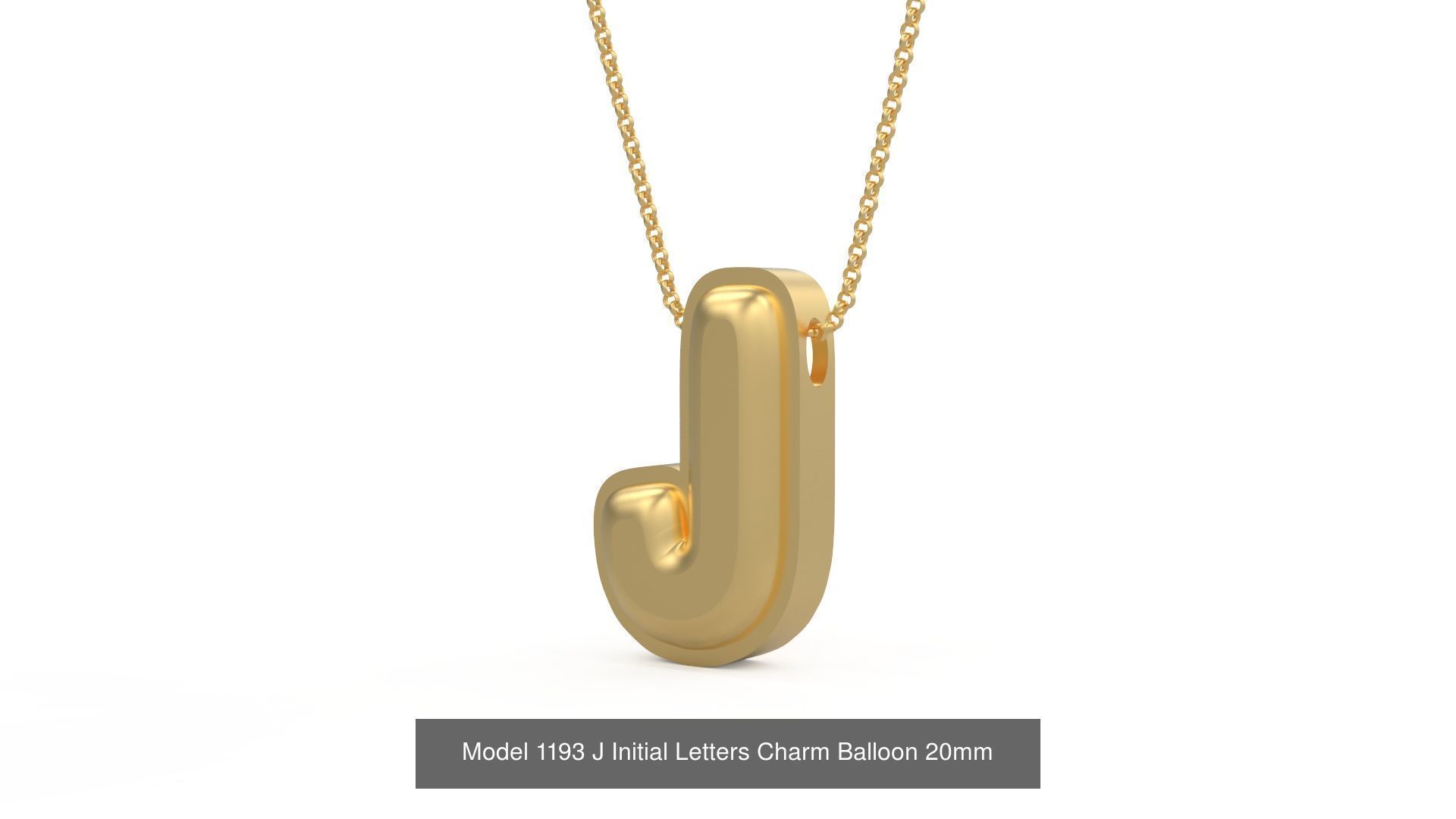 Initial Letters Charm Alphabet Balloon 20mm 3D Model Collection_13