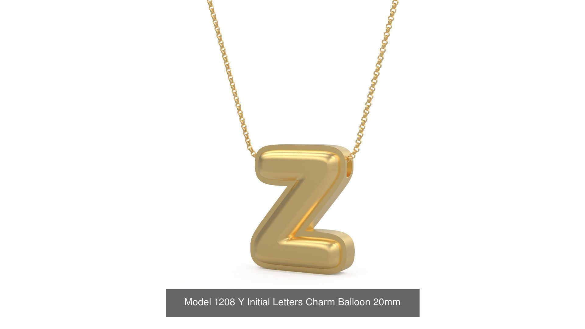 Initial Letters Charm Alphabet Balloon 20mm 3D Model Collection_29