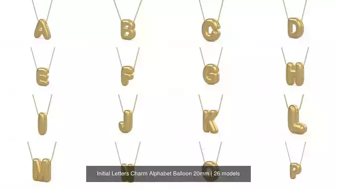 Initial Letters Charm Alphabet Balloon 20mm