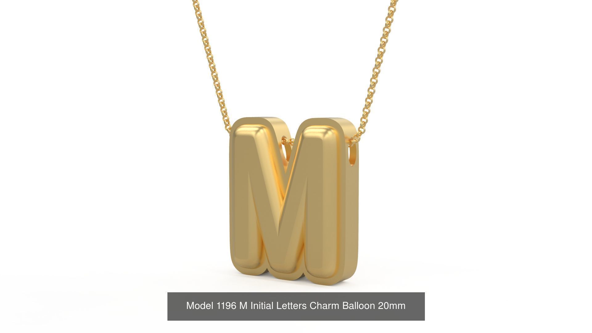 Initial Letters Charm Alphabet Balloon 20mm 3D Model Collection_16