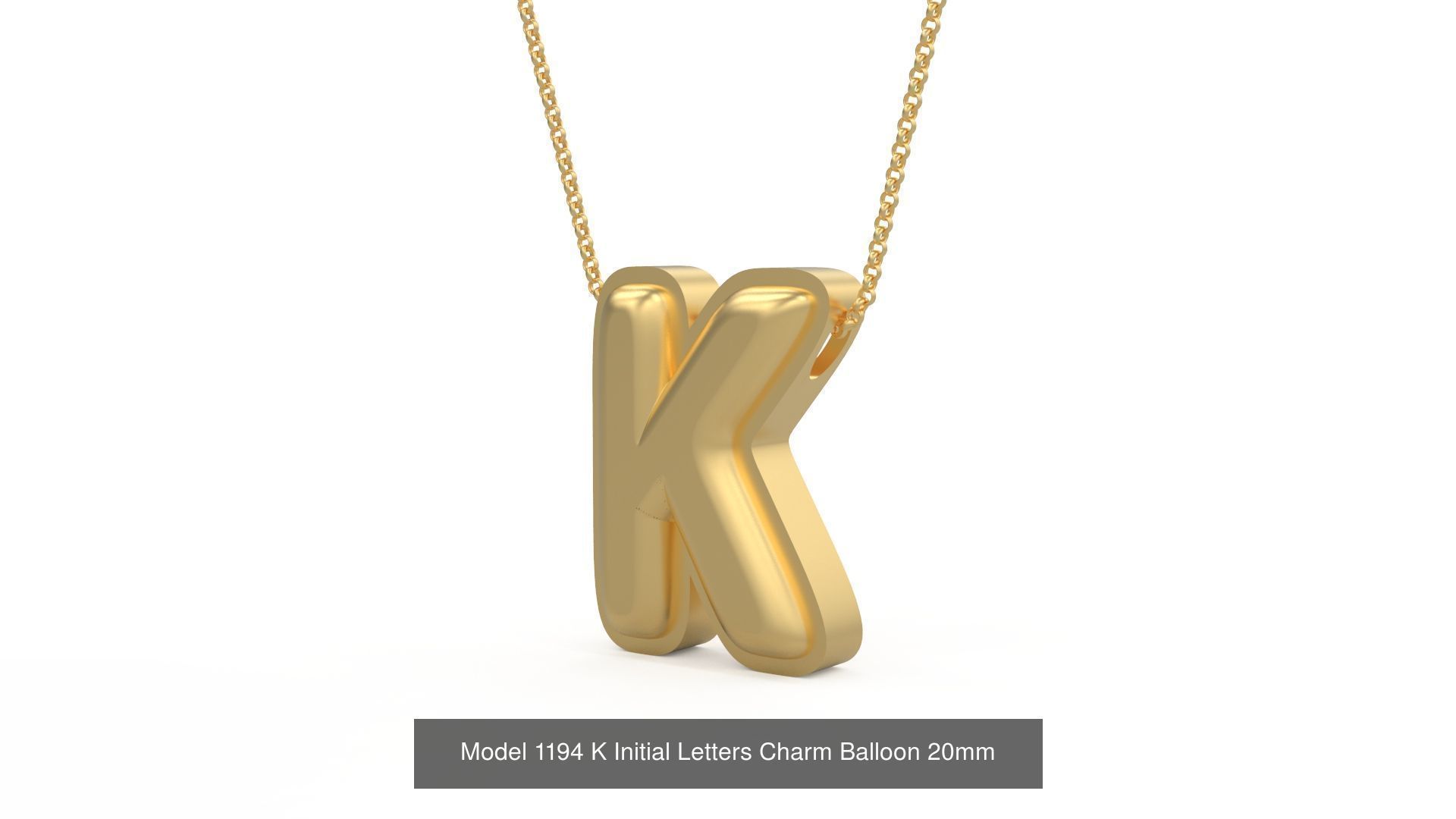 Initial Letters Charm Alphabet Balloon 20mm 3D Model Collection_14