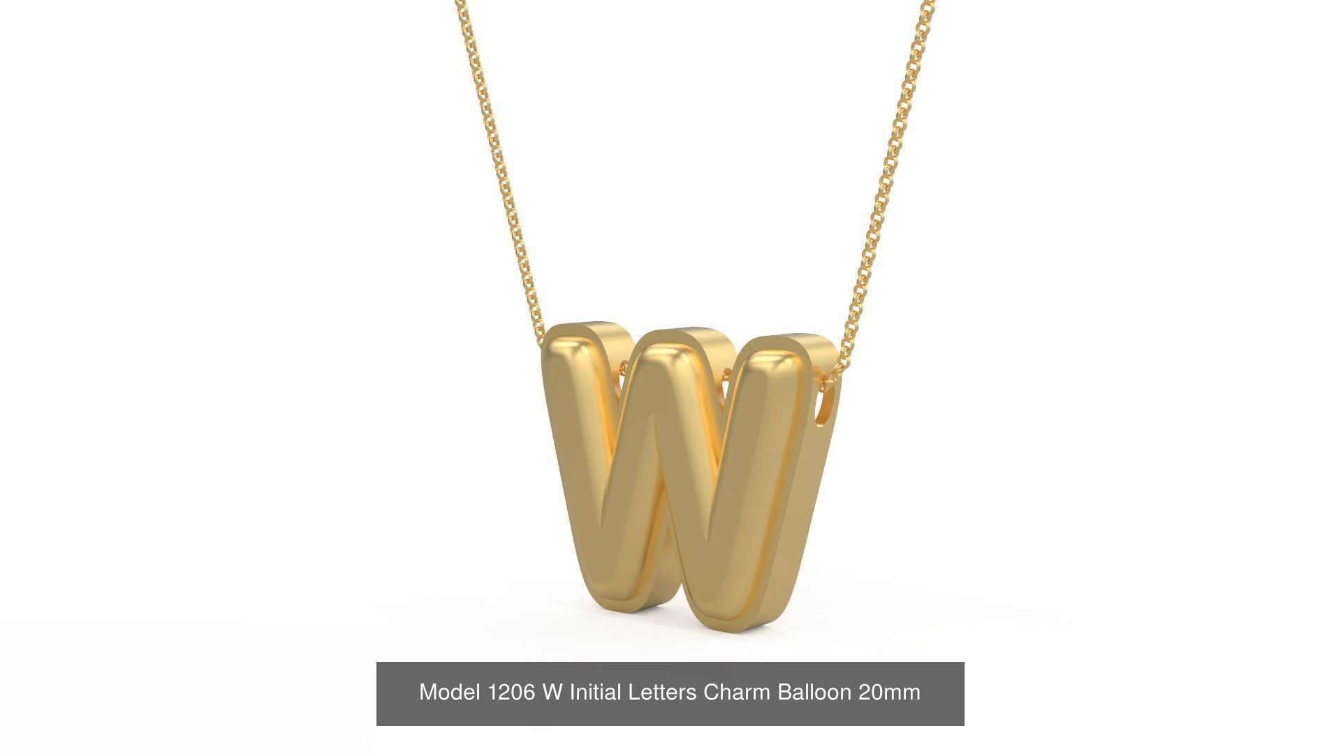 Initial Letters Charm Alphabet Balloon 20mm 3D Model Collection_26