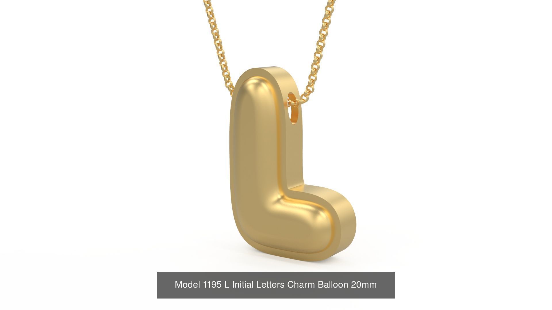Initial Letters Charm Alphabet Balloon 20mm 3D Model Collection_15