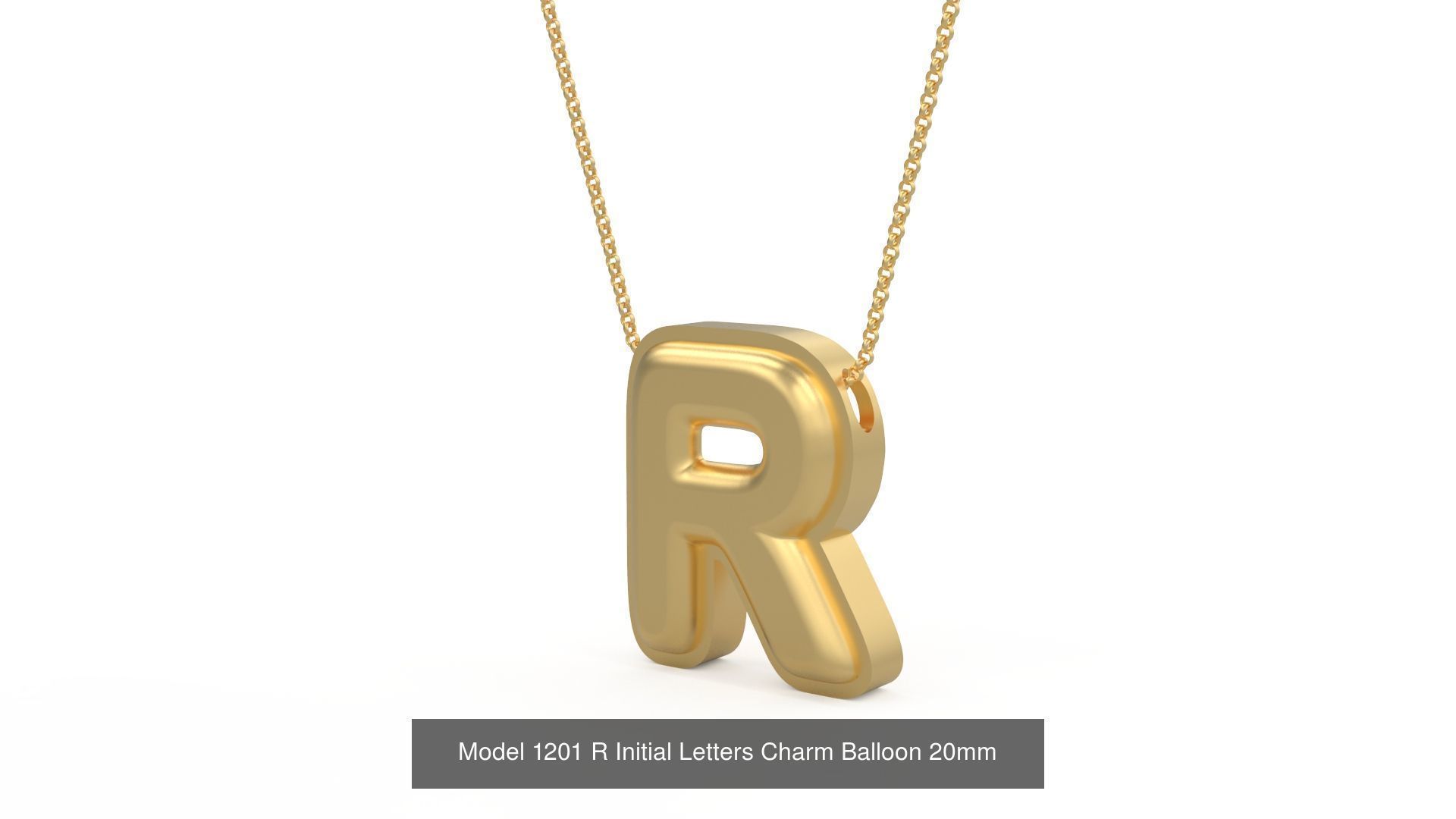 Initial Letters Charm Alphabet Balloon 20mm 3D Model Collection_21
