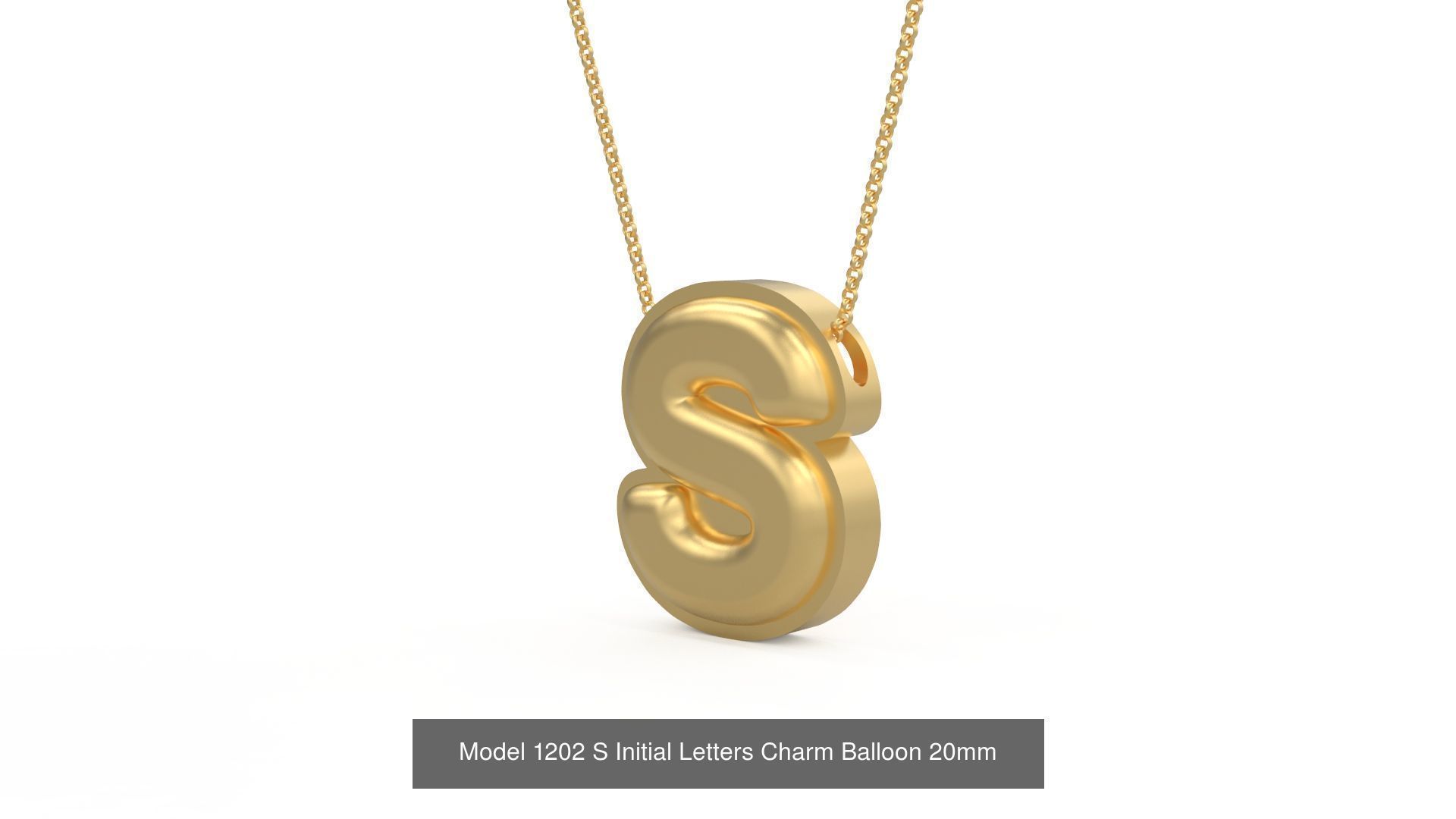 Initial Letters Charm Alphabet Balloon 20mm 3D Model Collection_22