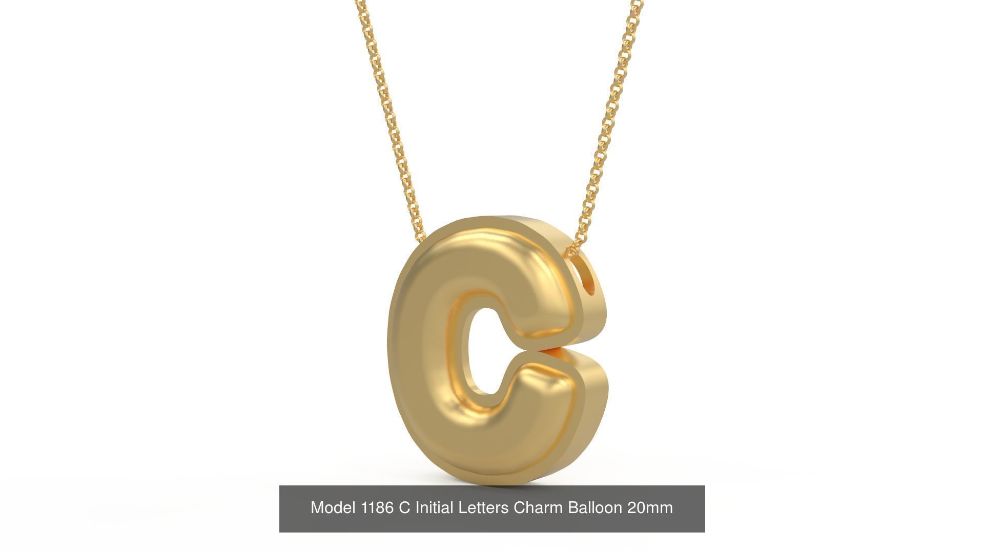 Initial Letters Charm Alphabet Balloon 20mm 3D Model Collection_6