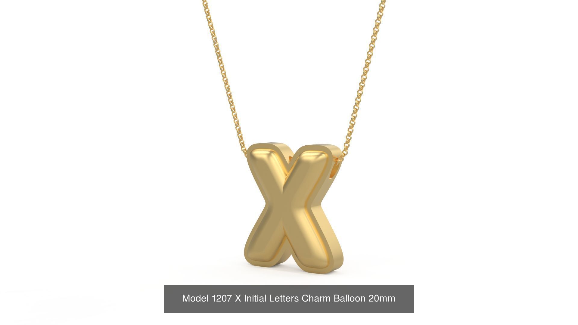 Initial Letters Charm Alphabet Balloon 20mm 3D Model Collection_27