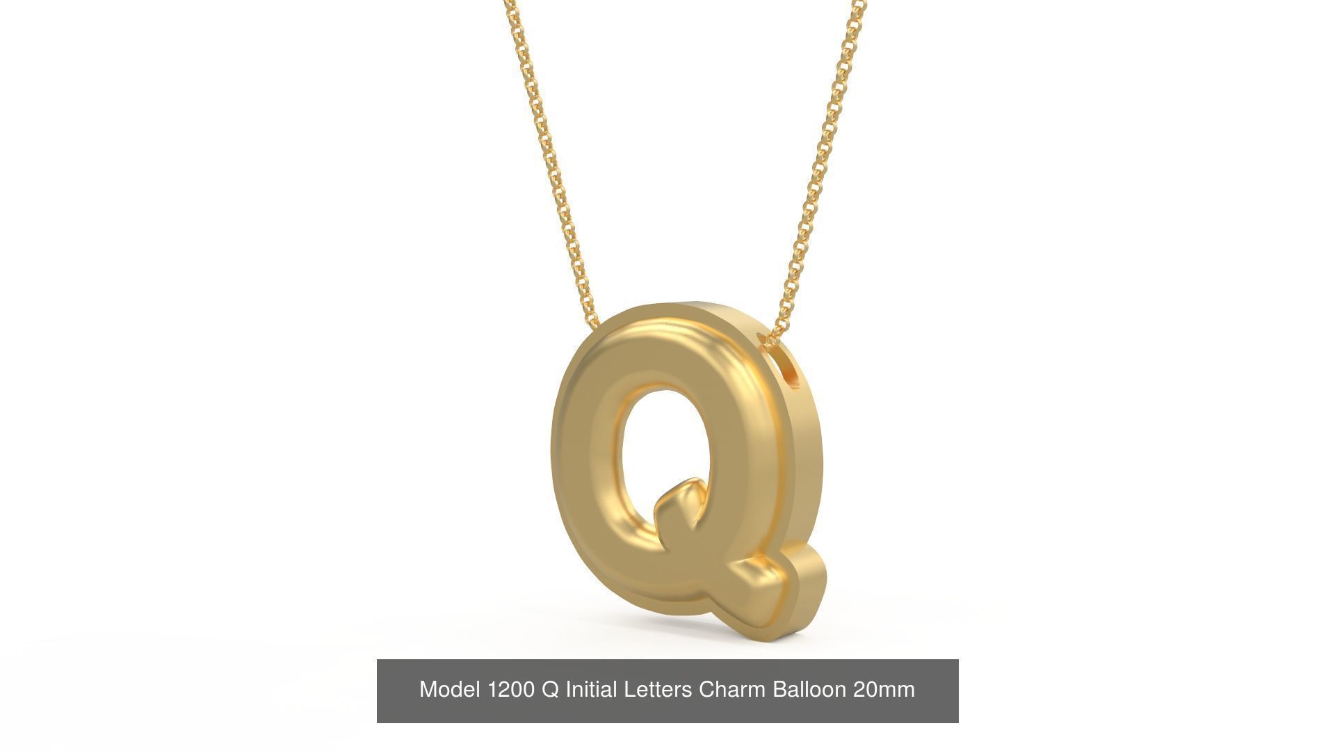 Initial Letters Charm Alphabet Balloon 20mm 3D Model Collection_20