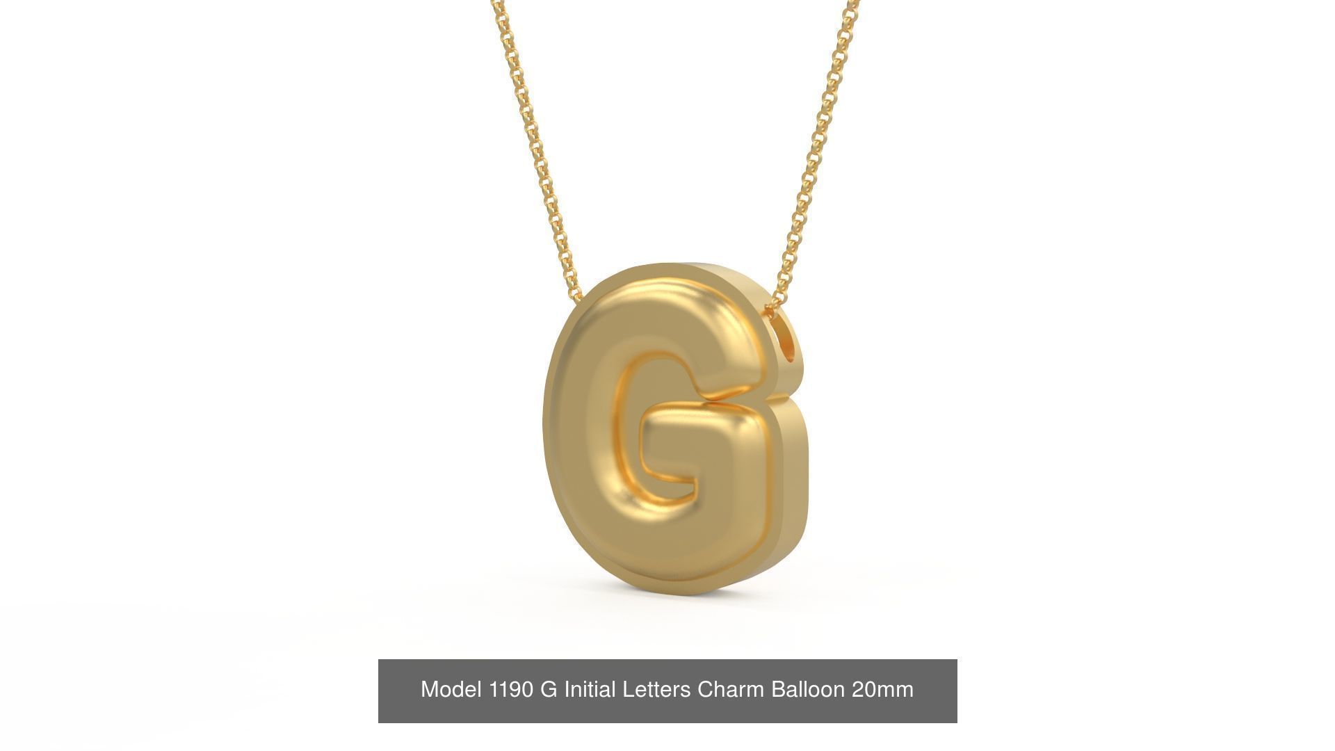 Initial Letters Charm Alphabet Balloon 20mm 3D Model Collection_10