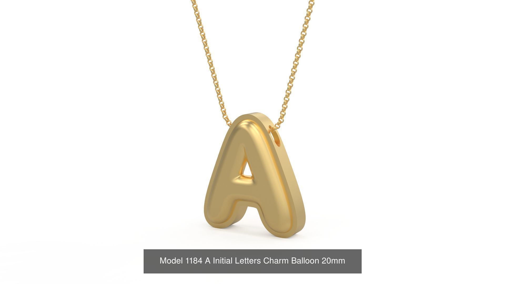Initial Letters Charm Alphabet Balloon 20mm 3D Model Collection_4