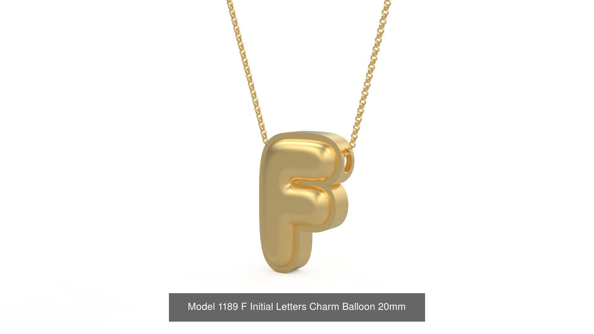 Initial Letters Charm Alphabet Balloon 20mm 3D Model Collection_9