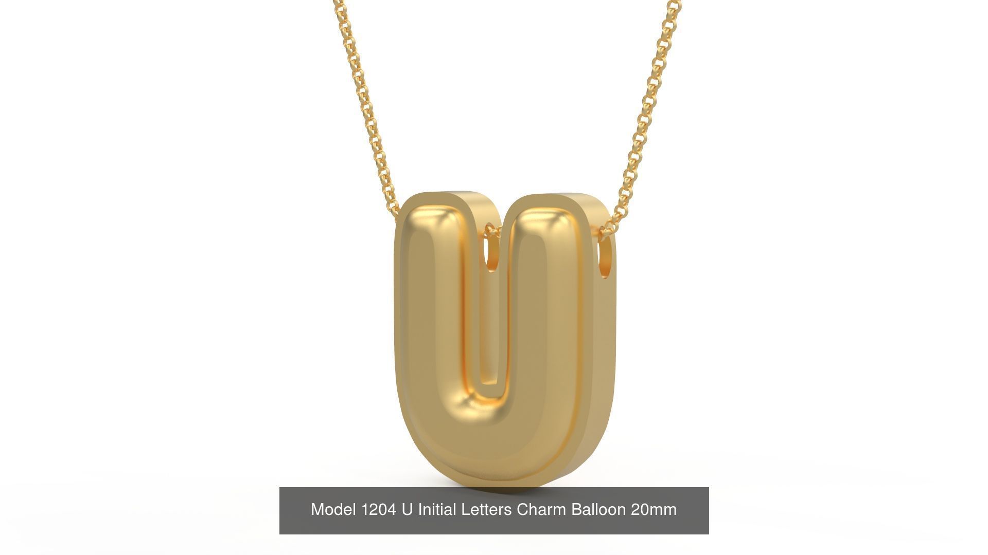 Initial Letters Charm Alphabet Balloon 20mm 3D Model Collection_24