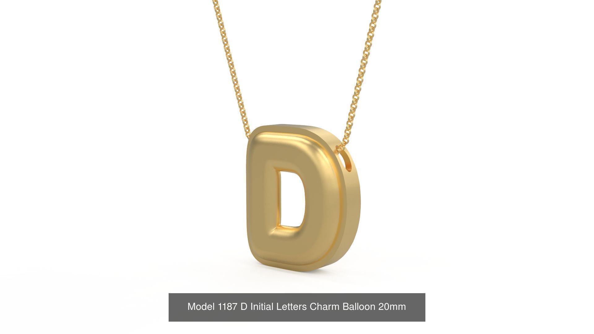 Initial Letters Charm Alphabet Balloon 20mm 3D Model Collection_7