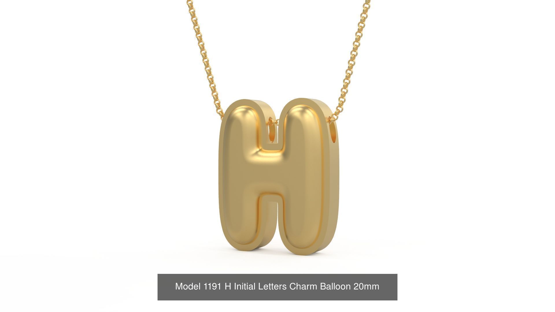 Initial Letters Charm Alphabet Balloon 20mm 3D Model Collection_11