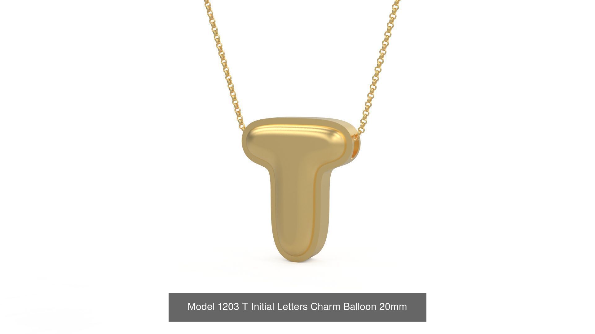 Initial Letters Charm Alphabet Balloon 20mm 3D Model Collection_23