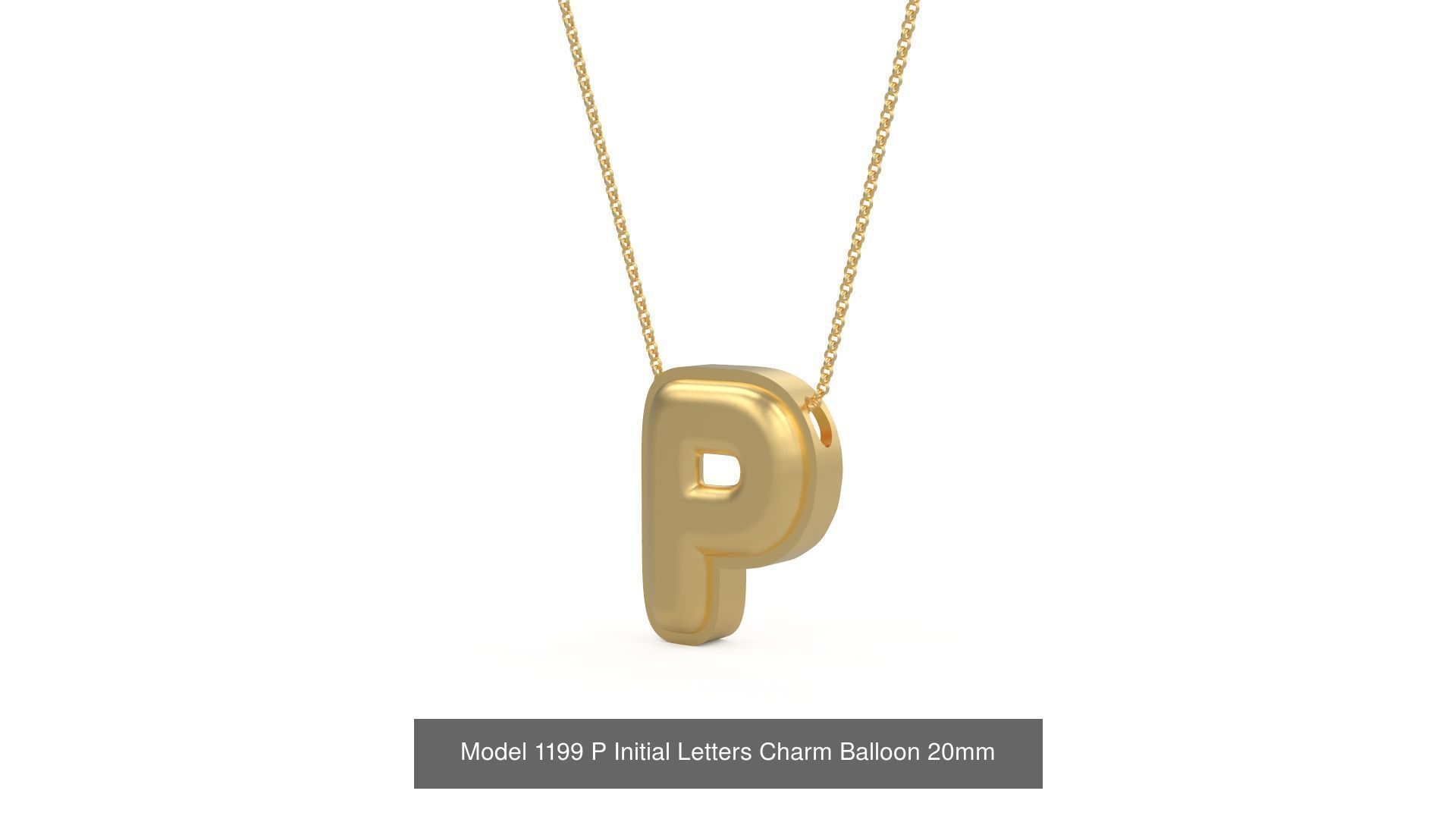 Initial Letters Charm Alphabet Balloon 20mm 3D Model Collection_19