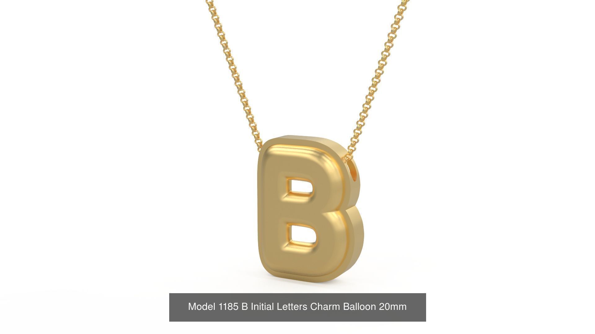 Initial Letters Charm Alphabet Balloon 20mm 3D Model Collection_5