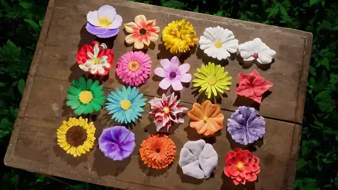 20 Flowers Package 3D model