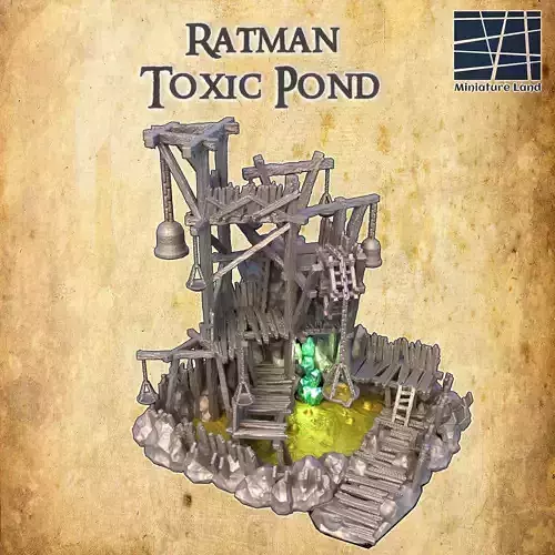 Ratman Toxic Pond Tabletop Terrain 28 MM